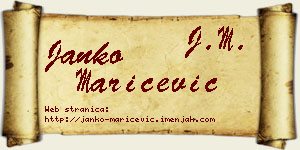 Janko Marićević vizit kartica